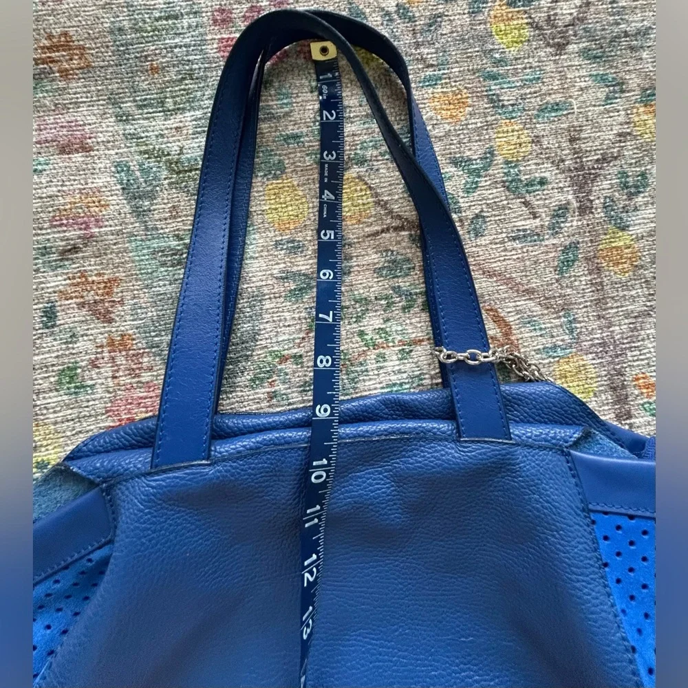 NICOLI Leather & Suede Slouchy Tote w/Pouch